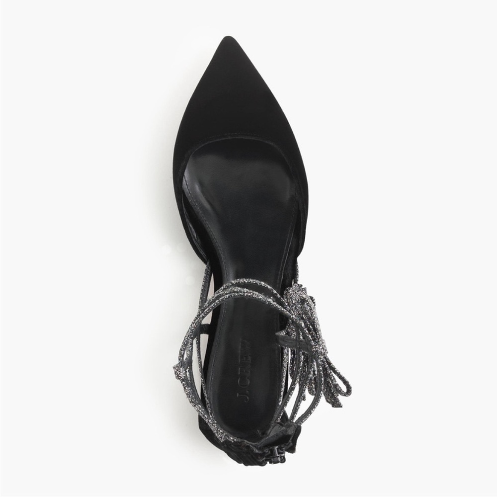 J. Crew Velvet Bow Gladiator Flats Size 8 - Picture 2 of 9